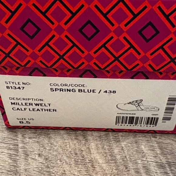 Tory Burch BRAND NEW Spring Blue Miller Sandals - Picture 3 of 6